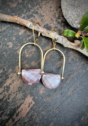 Pink Moonstone and Gold