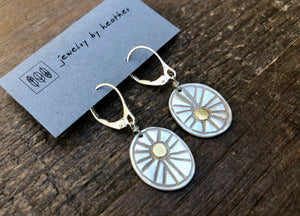Silver and Touch of Gold Sunburst Earrings